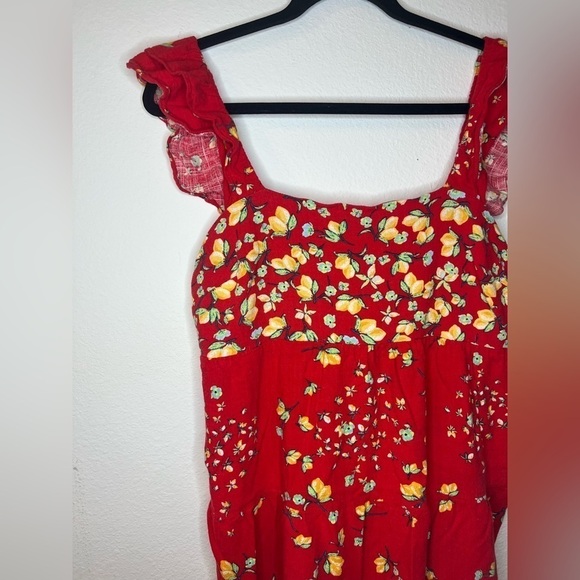 LC Lauren Conrad Red Floral and Lemon Tunic/Mini Dress - Picture 2 of 5